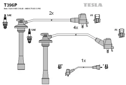 T396P TESLA Комплект проводов зажигания