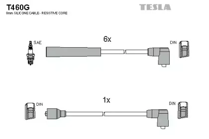 T460G TESLA Комплект проводов зажигания