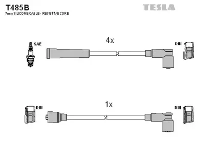 T485B TESLA Комплект проводов зажигания