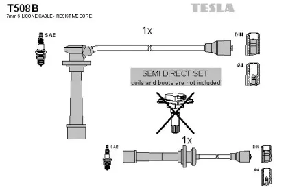 T508B TESLA Комплект проводов зажигания