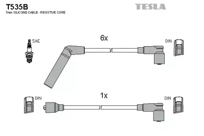 T535B TESLA Комплект проводов зажигания