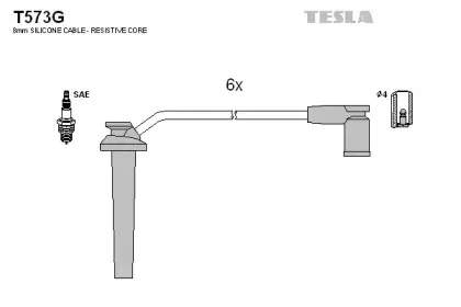 T573G TESLA Комплект проводов зажигания
