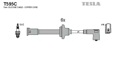 T595C TESLA Комплект проводов зажигания