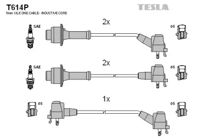 T614P TESLA Комплект проводов зажигания