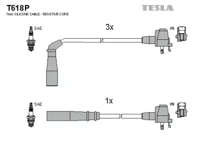 T618P TESLA Комплект проводов зажигания