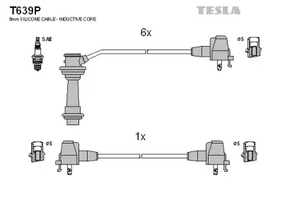 T639P TESLA Комплект проводов зажигания