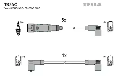 T675C TESLA Комплект проводов зажигания