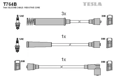 T764B TESLA Комплект проводов зажигания