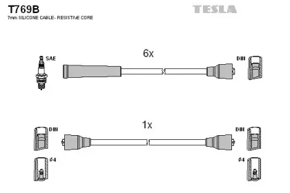 T769B TESLA Комплект проводов зажигания