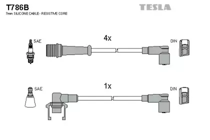 T786B TESLA Комплект проводов зажигания