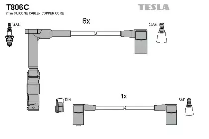 T806C TESLA Комплект проводов зажигания