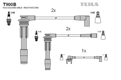 T900B TESLA Комплект проводов зажигания
