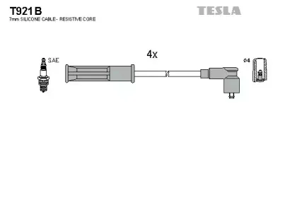 T921B TESLA Комплект проводов зажигания
