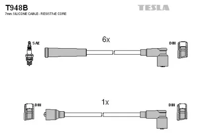 T948B TESLA Комплект проводов зажигания