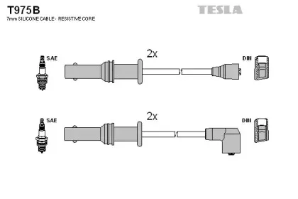 T975B TESLA Комплект проводов зажигания