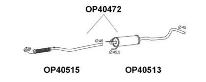 OP40472 VENEPORTE Средний глушитель выхлопных газов