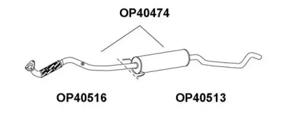 OP40474 VENEPORTE Средний глушитель выхлопных газов