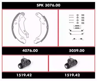 SPK 3076.00 WOKING Комплект тормозов, барабанный тормозной механизм