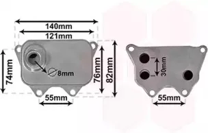 03013704 VAN WEZEL масляный радиатор, двигательное масло