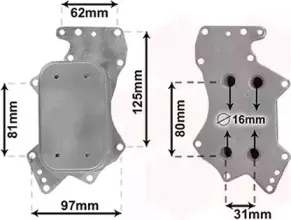 03013707 VAN WEZEL масляный радиатор, двигательное масло
