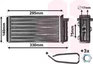17006183 VAN WEZEL Теплообменник, отопление салона