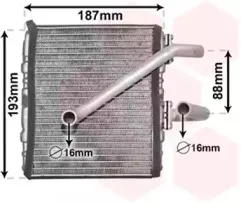 51006107 VAN WEZEL Теплообменник, отопление салона
