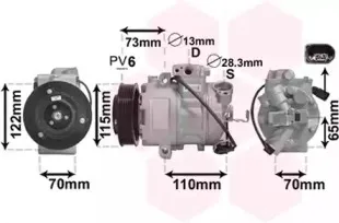 7600K018 VAN WEZEL Компрессор, кондиционер