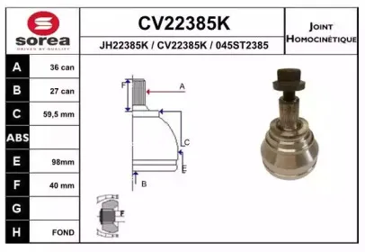 CV22385K EAI Шарнирный комплект, приводной вал