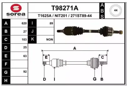 T98271A EAI Приводной вал