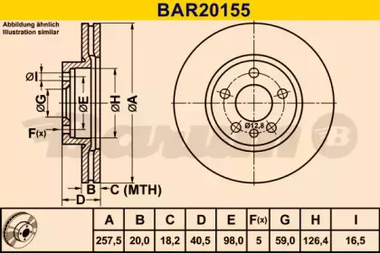 BAR20155 BARUM Тормозной диск