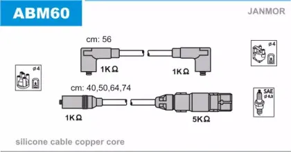ABM60 JANMOR Комплект проводов зажигания