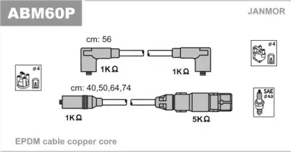 ABM60P JANMOR Комплект проводов зажигания