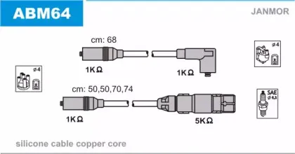 ABM64 JANMOR Комплект проводов зажигания