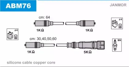 ABM76 JANMOR Комплект проводов зажигания