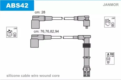 ABS42 JANMOR Комплект проводов зажигания