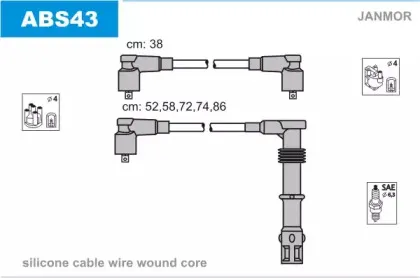ABS43 JANMOR Комплект проводов зажигания