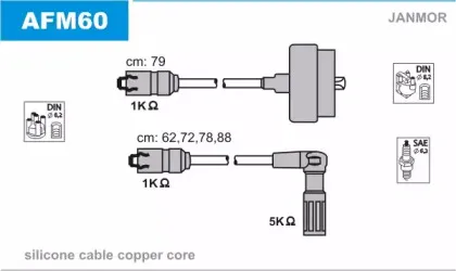 AFM60 JANMOR Комплект проводов зажигания