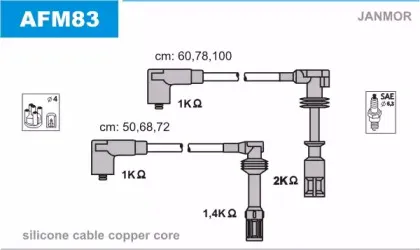 AFM83 JANMOR Комплект проводов зажигания