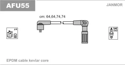 AFU55 JANMOR Комплект проводов зажигания