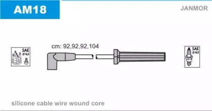 AM18 JANMOR Комплект проводов зажигания