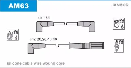 AM63 JANMOR Комплект проводов зажигания