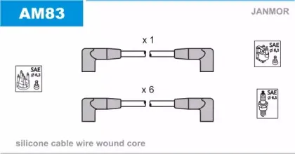 AM83 JANMOR Комплект проводов зажигания