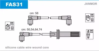 FAS31 JANMOR Комплект проводов зажигания