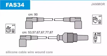 FAS34 JANMOR Комплект проводов зажигания
