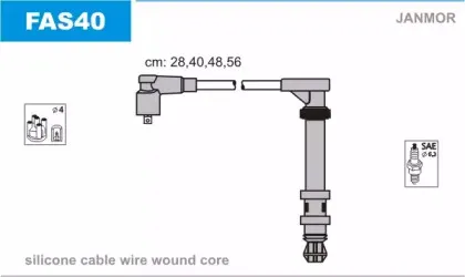 FAS40 JANMOR Комплект проводов зажигания
