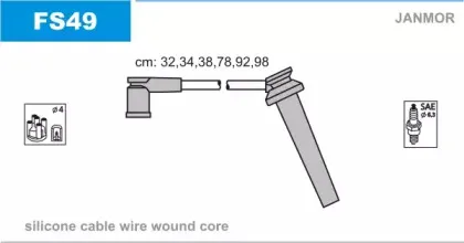 FS49 JANMOR Комплект проводов зажигания