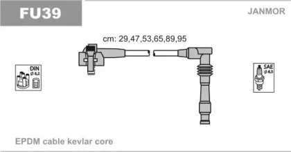 FU39 JANMOR Комплект проводов зажигания