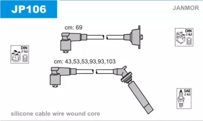 JP106 JANMOR Комплект проводов зажигания