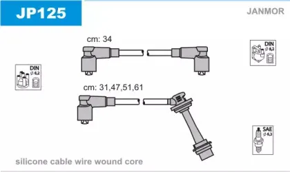 JP125 JANMOR Комплект проводов зажигания