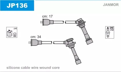 JP136 JANMOR Комплект проводов зажигания